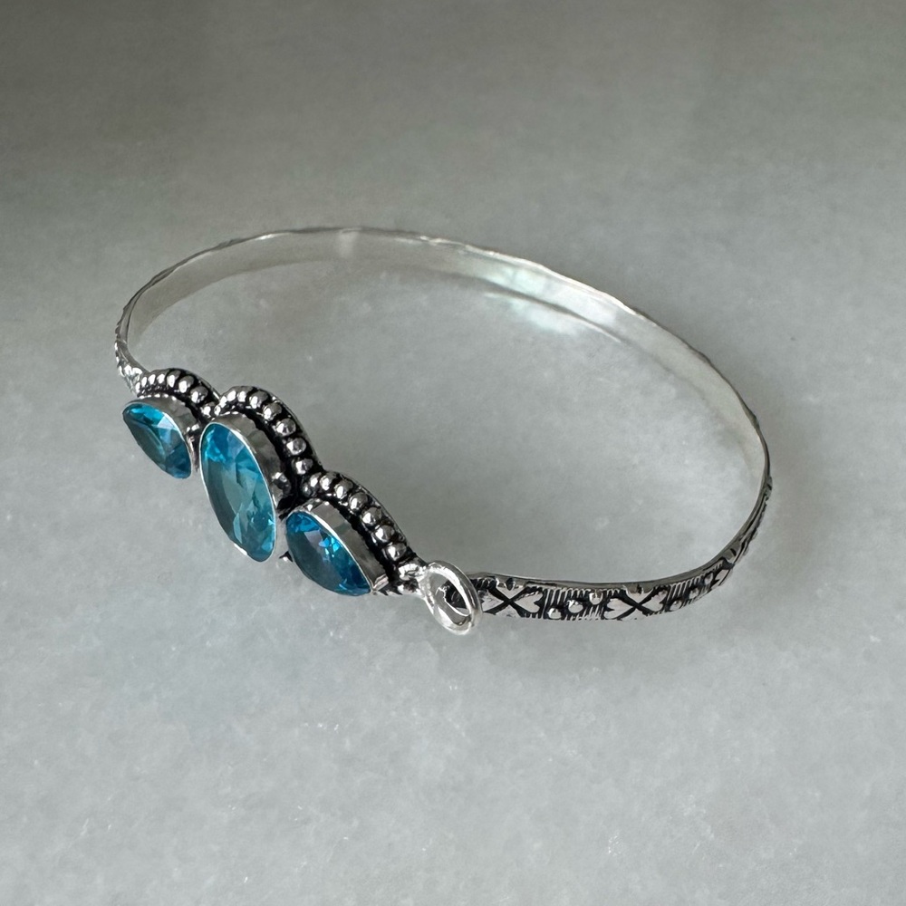 NWOT Sundance Azores Bracelet, Blue Topaz, Sterling Silver - Picture 2 of 7